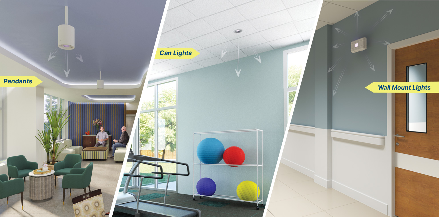 Far UVC HP Banner Pendants Wall Mount Lights Can Lights